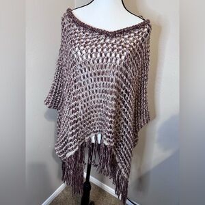 Max & Mia Crocheted Fringe Sweater - Brown size M
